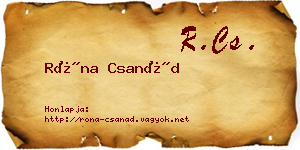 Róna Csanád névjegykártya